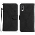For Samsung Galaxy A50 / A50s Stitching Embossed Leather Phone Case(Black)