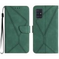 For Samsung Galaxy A51 4G Stitching Embossed Leather Phone Case(Green)