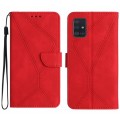 For Samsung Galaxy A51 5G Stitching Embossed Leather Phone Case(Red)