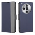 For OPPO Find X7 Ultra 5G Twill Texture Side Button Leather Phone Case(Blue)