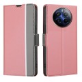 For Realme 12 Pro 5G Twill Texture Side Button Leather Phone Case(Pink)
