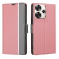 For Xiaomi Redmi Turbo 3 5G Twill Texture Side Button Leather Phone Case(Pink)