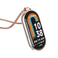 For Xiaomi Mi Band 8 Mijobs Metal Pendant Stainless Steel Watch Necklace(Rose Gold)