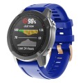 For Garmin Fenix 7S / 6S Pro / 5S Plus 20mm Rose Gold Buckle Silicone Watch Band(Blue)