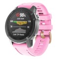 For Garmin Fenix 7S / 6S Pro / 5S Plus 20mm Rose Gold Buckle Silicone Watch Band(Pink)