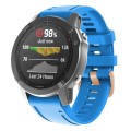 For Garmin Fenix 7S / 6S Pro / 5S Plus 20mm Rose Gold Buckle Silicone Watch Band(Sky Blue)