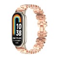 For Xiaomi Mi Band 8 Mijobs Bone Chain Stainless Steel Watch Band(Rose Gold+Light Gold)