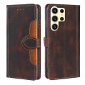 For Samsung Galaxy S24 Ultra 5G Skin Feel Magnetic Buckle Leather Phone Case(Brown)