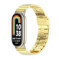 For Xiaomi Mi Band 8 Mijobs Bamboo Buckle Stainless Steel Watch Band(Gold+Light Gold)