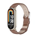 For Xiaomi Mi Band 8 Mijobs Genuine Leather Watch Band(Brown Light Gold)