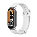 For Xiaomi Mi Band 8 Mijobs Silicone Breathable Watch Band(White Silver)
