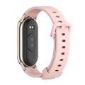 For Xiaomi Mi Band 8 Mijobs Silicone Breathable Watch Band(Pink Light Gold)