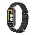 For Xiaomi Mi Band 8 Mijobs Marine Silicone Breathable Watch Band(Black Silver)