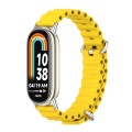 For Xiaomi Mi Band 8 Mijobs Marine Silicone Breathable Watch Band(Yellow Silver)