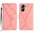 For ZTE Libero 5G IV Stitching Embossed Leather Phone Case(Pink)