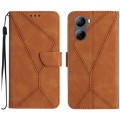 For ZTE Libero 5G IV Stitching Embossed Leather Phone Case(Brown)