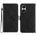 For ZTE Anshin Family A303ZT Stitching Embossed Leather Phone Case(Black)