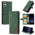 For Samsung Galaxy A05 Skin Feel Splicing Leather Phone Case(Green)