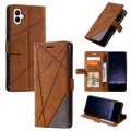 For Samsung Galaxy A05 Skin Feel Splicing Leather Phone Case(Brown)