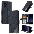 For Samsung Galaxy A05s Skin Feel Splicing Leather Phone Case(Black)
