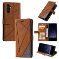 For Samsung Galaxy A05s Skin Feel Splicing Leather Phone Case(Brown)