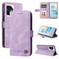 For Honor 100 Skin Feel Life Tree Metal Button Leather Phone Case(Purple)