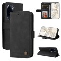 For Honor 100 Pro Skin Feel Life Tree Metal Button Leather Phone Case(Black)