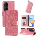 For Honor Play 50 Plus Embossed Sunflower Leather Phone Case(Rose Gold)