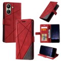 For Xiaomi Redmi 13C Skin Feel Splicing Leather Phone Case(Red)
