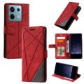 For Xiaomi Redmi Note 13 Pro 5G Skin Feel Splicing Leather Phone Case(Red)