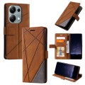 For Xiaomi Redmi Note 13 Pro 4G Skin Feel Splicing Leather Phone Case(Brown)