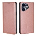 For Infinix Hot 40i Gloss Oil Solid Color Magnetic Leather Phone Case(Rose Gold)