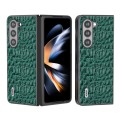 For Samsung Galaxy Z Fold5 ABEEL Genuine Leather Sky Series Black Edge Phone Case(Green)