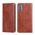 For Nokia G42 5G Gloss Oil Solid Color Magnetic Leather Phone Case(Brown)