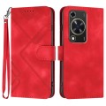For Huawei Enjoy 70 Line Pattern Skin Feel Leather Phone Case(Red)