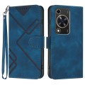 For Huawei Enjoy 70 Line Pattern Skin Feel Leather Phone Case(Royal Blue)