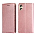 For Samsung Galaxy A05 4G Gloss Oil Solid Color Magnetic Leather Phone Case(Rose Gold)