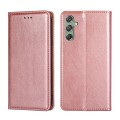 For Samsung Galaxy M34 5G / F34 5G Gloss Oil Solid Color Magnetic Leather Phone Case(Rose Gold)