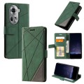 For OPPO Reno11 5G Global Skin Feel Splicing Leather Phone Case(Green)