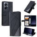 For vivo Y78+ 5G Skin Feel Splicing Leather Phone Case(Black)