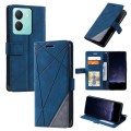 For vivo Y36 Skin Feel Splicing Leather Phone Case(Blue)