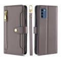 For Nokia C300 4G US Edition Lite Sheep Texture Cross-body Zipper Wallet Leather Phone Case(Grey)