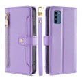 For Nokia C300 4G US Edition Lite Sheep Texture Cross-body Zipper Wallet Leather Phone Case(Purple)