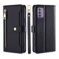 For Nokia G42 5G Lite Sheep Texture Cross-body Zipper Wallet Leather Phone Case(Black)
