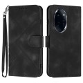 For Honor 100 Pro Line Pattern Skin Feel Leather Phone Case(Black)