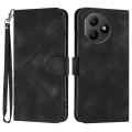 For Honor X50i+ Line Pattern Skin Feel Leather Phone Case(Black)