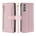 For Samsung Galaxy M34 5G / F34 5G Sheep Texture Cross-body Zipper Wallet Leather Phone Case(Pink)