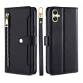 For Samsung Galaxy A05 4G Sheep Texture Cross-body Zipper Wallet Leather Phone Case(Black)