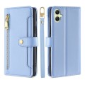For Samsung Galaxy A05 4G Sheep Texture Cross-body Zipper Wallet Leather Phone Case(Blue)