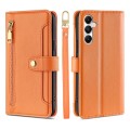 For Samsung Galaxy A05s 4G Sheep Texture Cross-body Zipper Wallet Leather Phone Case(Orange)